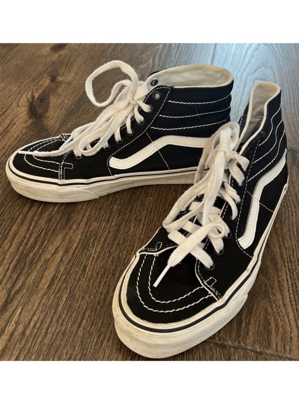 Vans Sk8 Hi Black Women Sz 8 Men’s 6.5 Shoes High Top Skateboarding Canvas